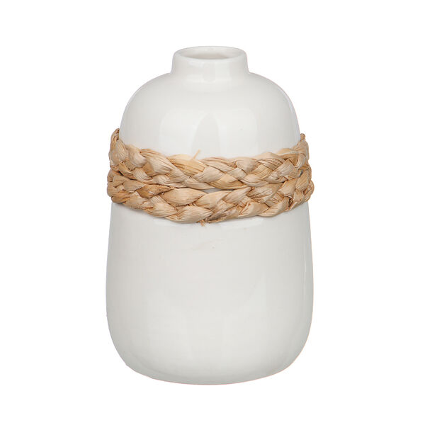Ваза, 9x9x14 см, керамика, цвет белый