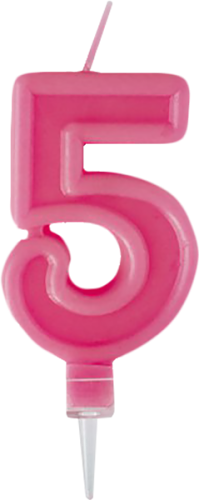 Свеча-цифра 5 Пакетико Happy Birthday