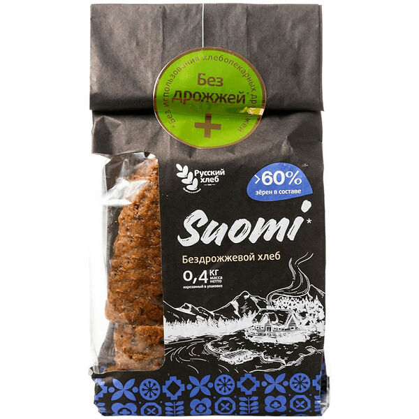 Хлеб Русский хлеб Suomi бездрожжевой, нарезка