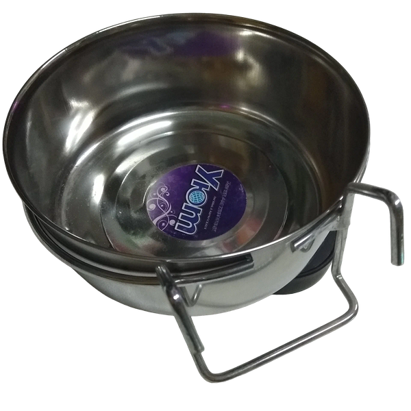 Миска для собак металлическая УЮТ на крючках 0.59 л.