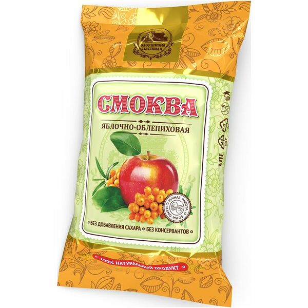 Смоква Бабушкина пастила яблочно-облепиховая, 50г