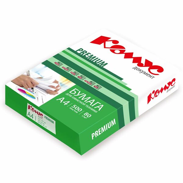 Бумага КОМУС ДОКУМЕНТ Premium (А4, марка А, 80 г/кв.м, 500 л) СПб