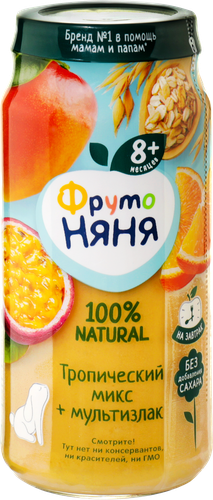 

Пюре детское ФрутоНяня тропический микс мультизлак с 8 месяцев 250 г