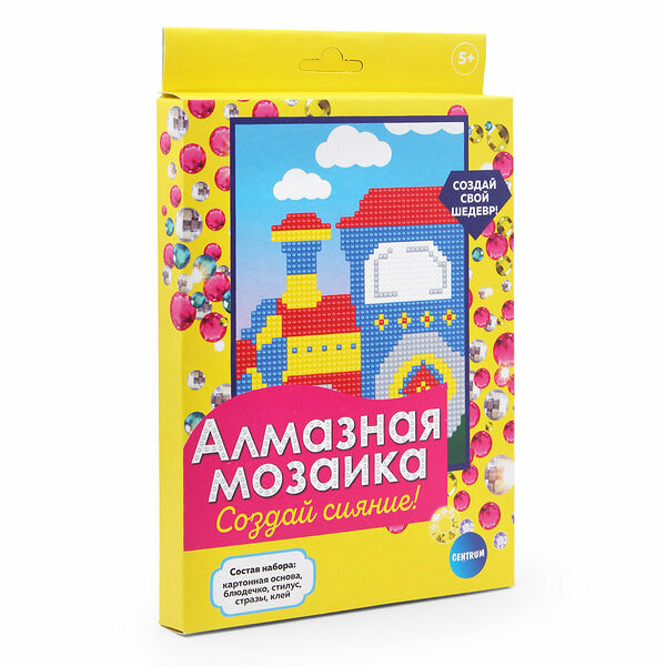 87960 Алмазная мозаика Паровоз, 20*15 см