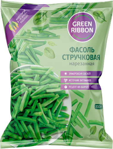 Фасоль Green Ribbon зеленая стручковая быстрозамороженная, 700 г