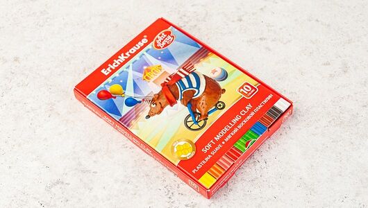 Пластилин восковой ErichKrause мягкий 10 цветов (со стеком)