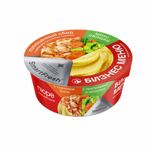 Картофельное пюре Бизнес меню со вкусом курицы с приправами о овощами