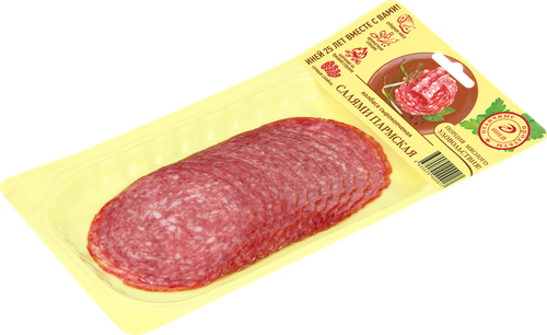 

Колбаса Иней Пармская салями полусухая нарезка 80 г