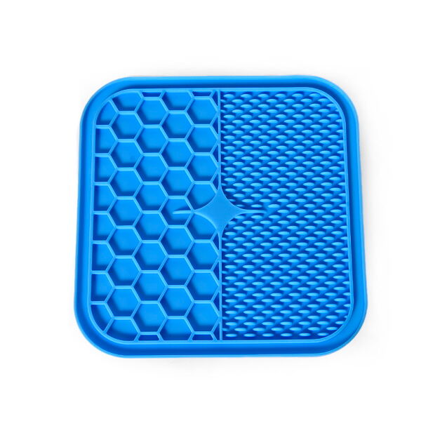 HOMEPET SILVER SERIES Коврик-лизалка для животных для медленного поедания корма на присосках синий