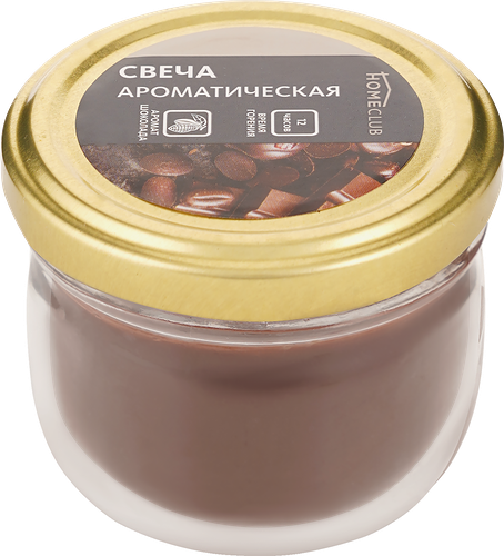 Свеча HOMECLUB Шоколад, в банке, с крышкой