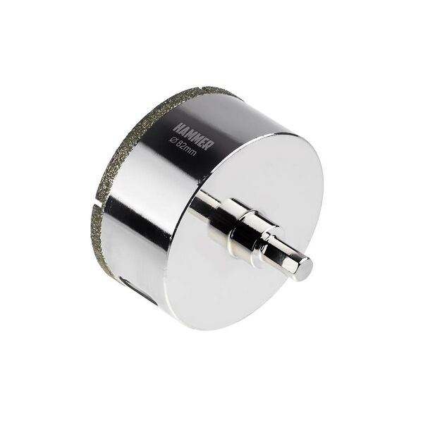 Алмазная трубчатая коронка Hammer Flex, 82 мм, алмаз 60Р, керамогранит