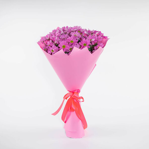 11 розовых хризантем