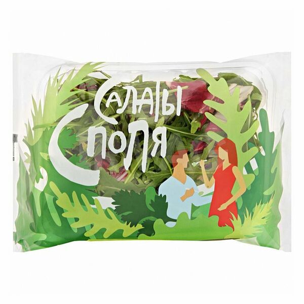 Салатная смесь Салаты с поля руккола, радиччо, фриссе 