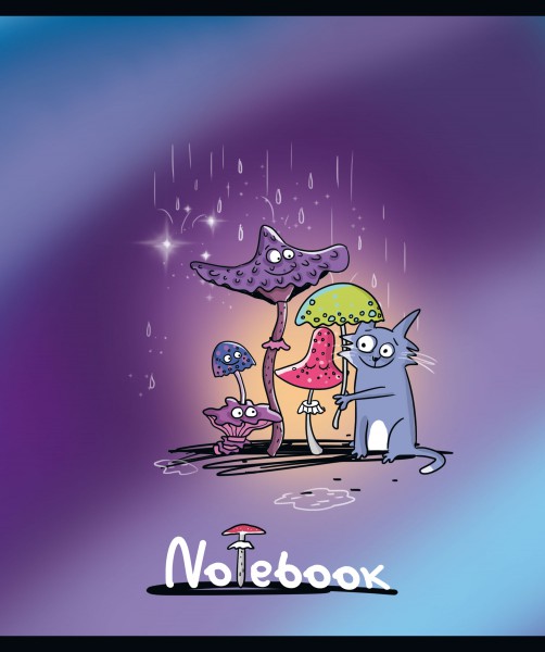 

Тетрадь ПЗБМ Грибы на скрепке матовая ламинация клетка А5 48 листов 1 шт. дизайн в ассортименте