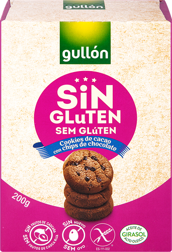 Печенье Gullon Gluten Free с кусочками шоколада без глютена 200 г