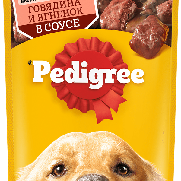 Корм влажный Pedigree для взрослых собак всех пород с говядиной и ягненком в соусе 85г