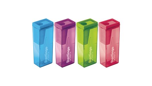 Точилка BERLINGO NeonBox 1 отверстие, пластиковая, контейнер, в ассортименте Арт. BBp_15008