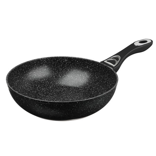 Satoshi танто сотейник литой d28см, антипригарное покрытие мрамор, индукция