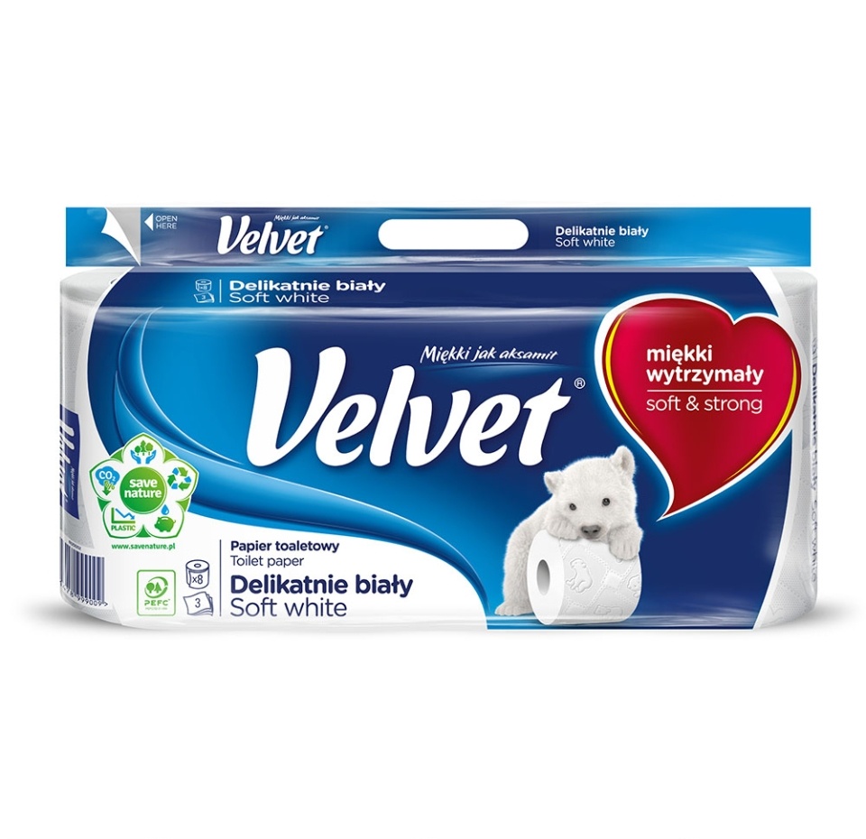 

Туалетная бумага Velvet Care Veltie White 3-х слойная 8 рулонов