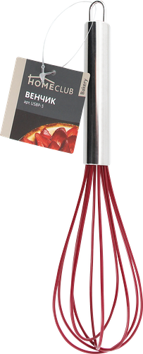 Венчик HOMECLUB Pastry 25см, нержавеющая сталь, силикон, в ассортименте