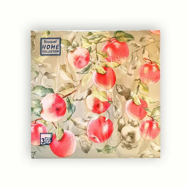 Салфетки Bouquet Home Collection Райские яблочки 33x33см, 3 слоя, 20 шт