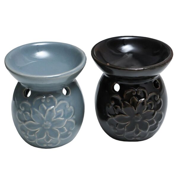 Аромалампа Цветок и завитки, 7.5х7х7 см керамика, в ассортименте