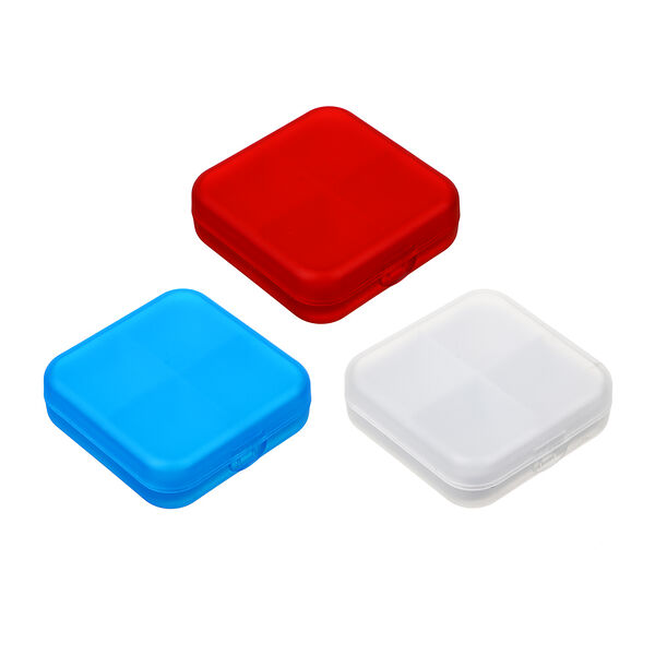 Vetta  бокс для таблеток, пластик, 4 ячейки, 6,5х6,5см, 3 цвета