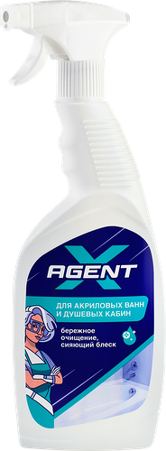 Средство чистящее Agent X для акриловых ванн и душевых кабин 600 мл