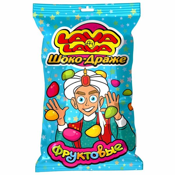 Драже Lava Lava кукурузное в белой шоколадной глазури со вкусом Тутти-Фрутти, 30г