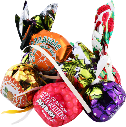 Мармелад желейноформовой КОНФЕТНЫЙ ДВОР со вк. апельс/смород/малины/ананас вес до 250г