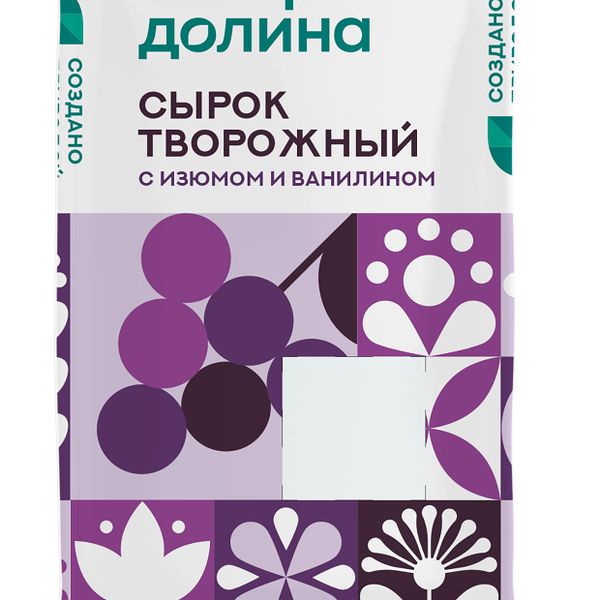 Сырок творожный Северная Долина с ванилью и изюмом 8 %
