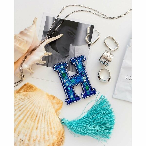 АД-080 Набор для вышивки бисером украшения на натур. худож. холсте Паттернхолст 'Буква 'Н' 5,2*6,5см