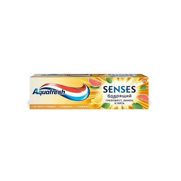 Aquafresh паста зубная 75 мл Senses Бодрящий Грейпфрут