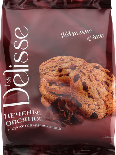 Печенье овсяное Delisse с кусочками шоколада