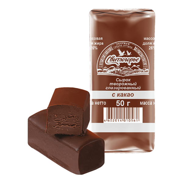 Сырок творожный Свитлогорье какао глазированный 26%, 50 гр