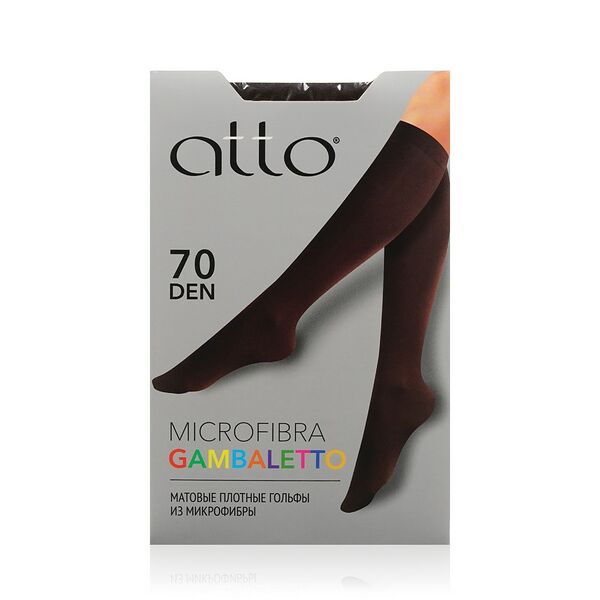 Женские плотные гольфы Atto Microfibra Gambaletto 70den Коричневый 1 пара