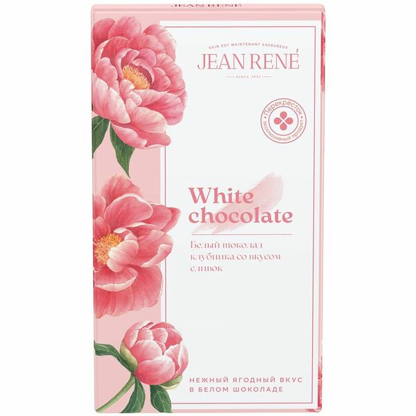 Шоколад Jean Rene белый Limited Edition клубника со вкусом сливок 50 г