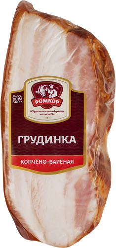 

Грудинка Ромкор копчено-вареная 300 г