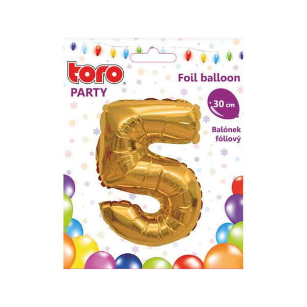 Шар Toro надувной цифра 5 30 см 1 шт