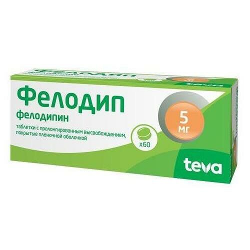 Фелодип таблетки с пролонгированным высвобождением 5 мг 60 шт.