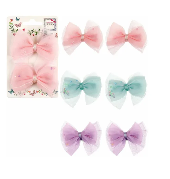 Заколки для волос Lukky Fashion Бантик, 2 шт,цвет в ассортименте