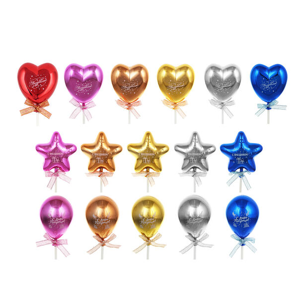Fntastic декор для торта в виде сердца, шарика, звезды, 19см, пластик, бумага, 3 дизайна