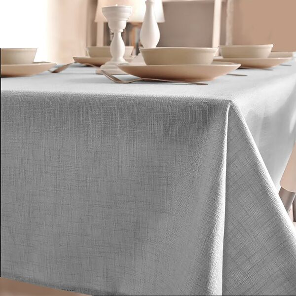 Скатерть, 220х150 см, тефлон, 100% п/э, серый