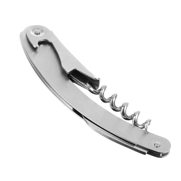 Штопор с открывалкой и ножом нержавеющая сталь 11х2 см