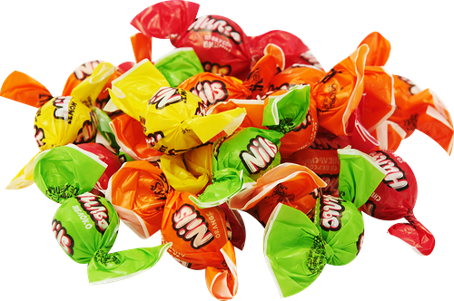 Карамель Нильс Ассорти со вкусом вишни, апельсина, зеленого яблока, вес ~0.25 кг