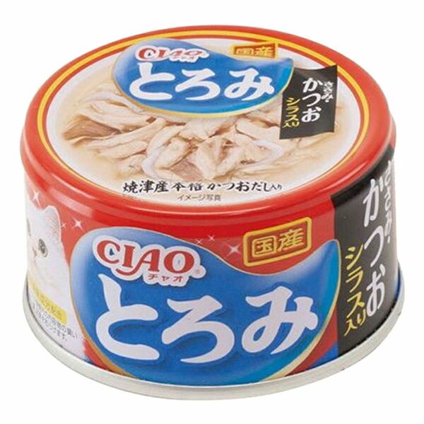 Корм INABA CIAO Toromi для кошек Куриное филе и тунец Кацуо с мальками ширасу 80 г