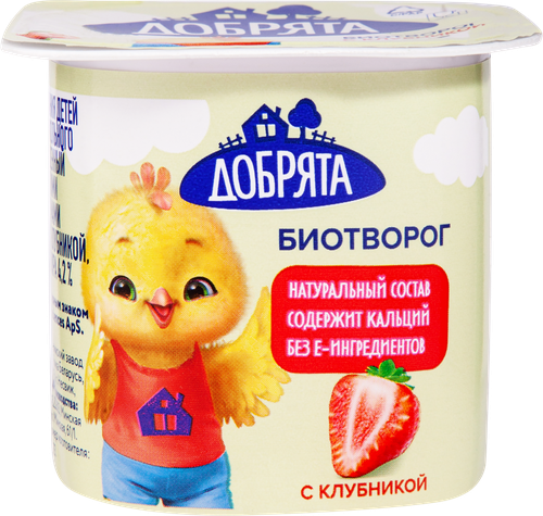 

Биотворог Добрята Клубника 4.2% 100 г