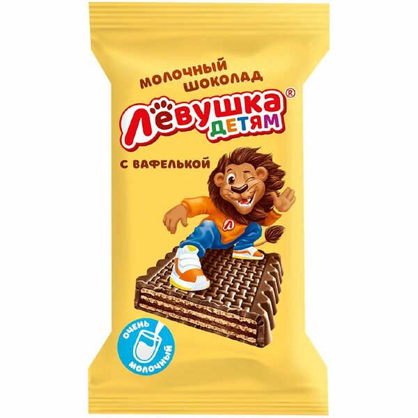 Батончик шоколадный Левушка с вафлями 27.5 г