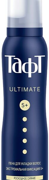 Пена для укладки волос Тафт Ultimate роскошное сияние экстремальная мегафиксация 5+ 150мл