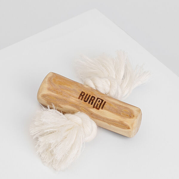 Игрушка для собак Rurri Палочка из кофейного дерева с веревкой размер S